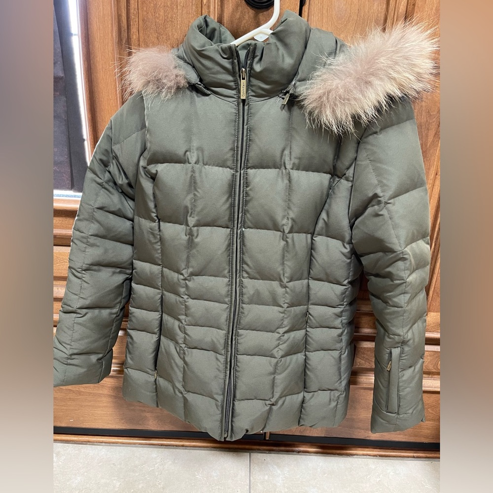 Calvin Klein Duck Down Filling with Fur Trim Detachable Hood Jacket